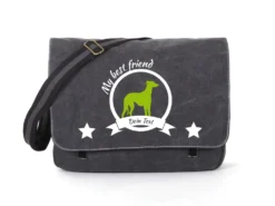 Whippet Canvas Tasche Schwarz