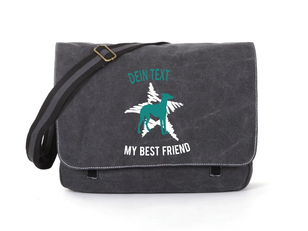 Whippet Canvas Tasche Schwarz Dog Star 3 Whippet Canvas Tasche Schwarz Dog Star