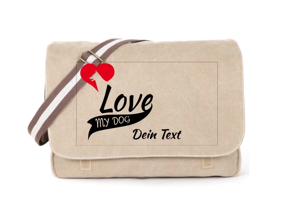 Wolfshund Canvas Tasche Sahara My Dog Love 3 Wolfshund Canvas Tasche Sahara My Dog Love