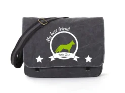 Wolfshund Canvas Tasche Schwarz