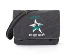 Wolfshund Canvas Tasche Schwarz Dog Star