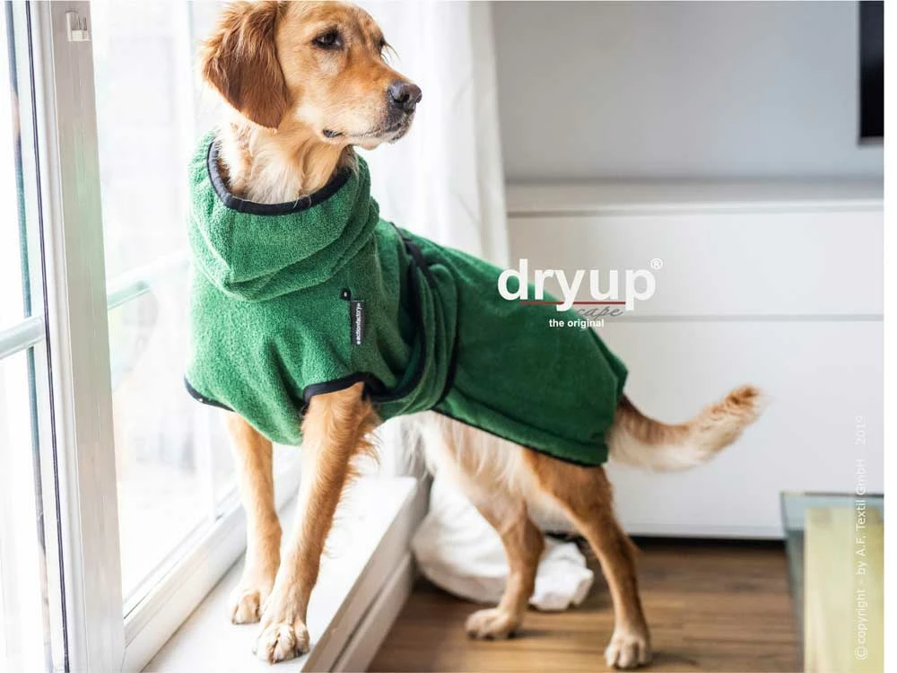 Dryup Cape Hundebademantel Dark Green 3 Dryup Cape Hundebademantel Dark Green