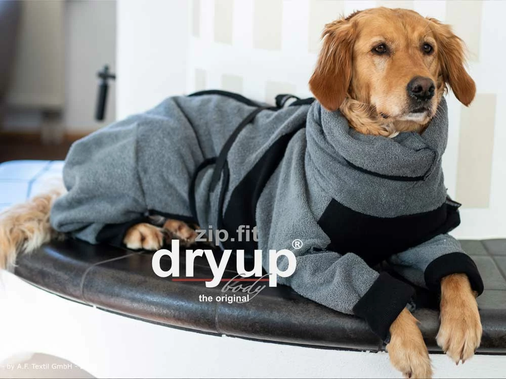 Dryup Body Zip.fit Hundebademantel Anthrazit 4 Dryup Body Zip.fit Hundebademantel Anthrazit – Bild 2