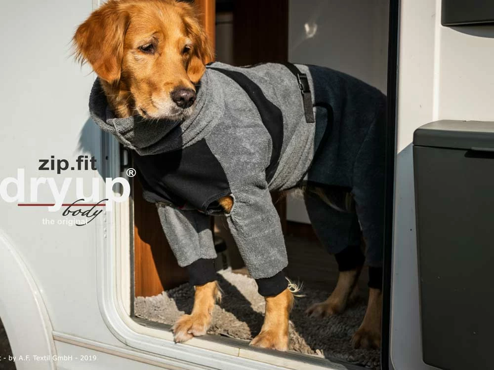 Dryup Body Zip.fit Hundebademantel Anthrazit 5 Dryup Body Zip.fit Hundebademantel Anthrazit – Bild 3