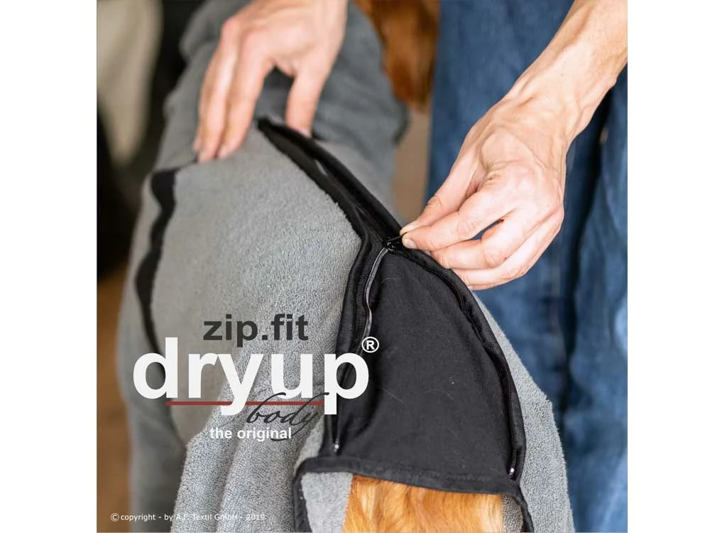 Dryup Body Zip.fit Hundebademantel Anthrazit 8 Dryup Body Zip.fit Hundebademantel Anthrazit – Bild 6