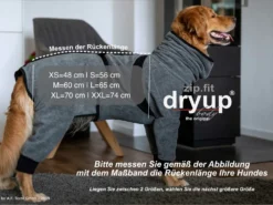 Dryup Body Zip.fit Hundebademantel Anthrazit 17 Dryup Body Zip.fit Hundebademantel Anthrazit -Günstiges Hundeshop Geschäft 615151 Product