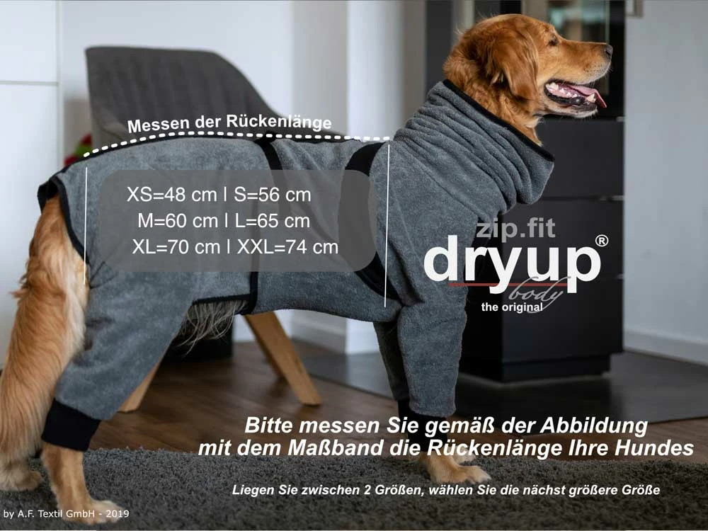 Dryup Body Zip.fit Hundebademantel Anthrazit 10 Dryup Body Zip.fit Hundebademantel Anthrazit – Bild 8