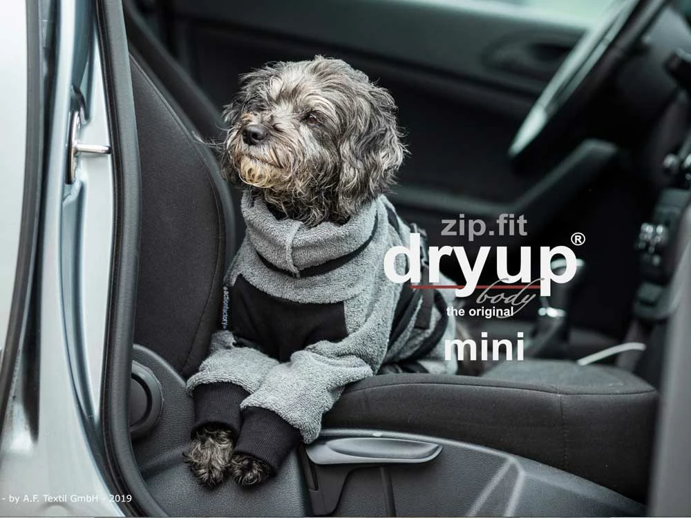 Dryup Body Zip.fit Mini Hundebademantel Anthrazit 3 Dryup Body Zip.fit Mini Hundebademantel Anthrazit