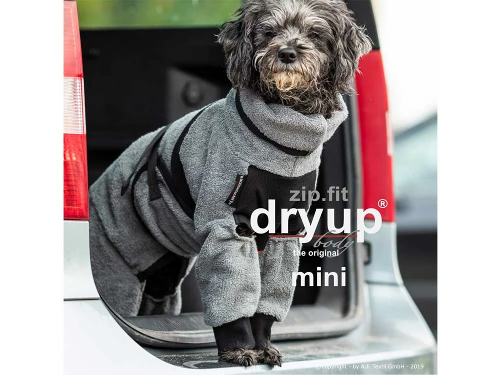 Dryup Body Zip.fit Mini Hundebademantel Anthrazit 4 Dryup Body Zip.fit Mini Hundebademantel Anthrazit – Bild 2