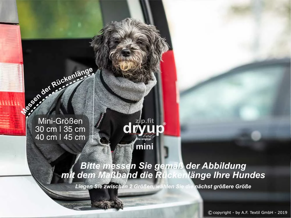 Dryup Body Zip.fit Mini Hundebademantel Anthrazit 7 Dryup Body Zip.fit Mini Hundebademantel Anthrazit – Bild 5