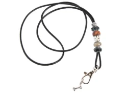 Mein Leder-Pfeifenband Mit Schmucksteinen Schwarz