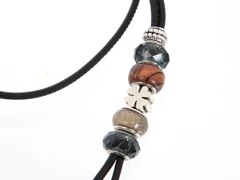 Mein Leder-Pfeifenband Mit Schmucksteinen Schwarz 4 Mein Leder-Pfeifenband Mit Schmucksteinen Schwarz – Bild 2