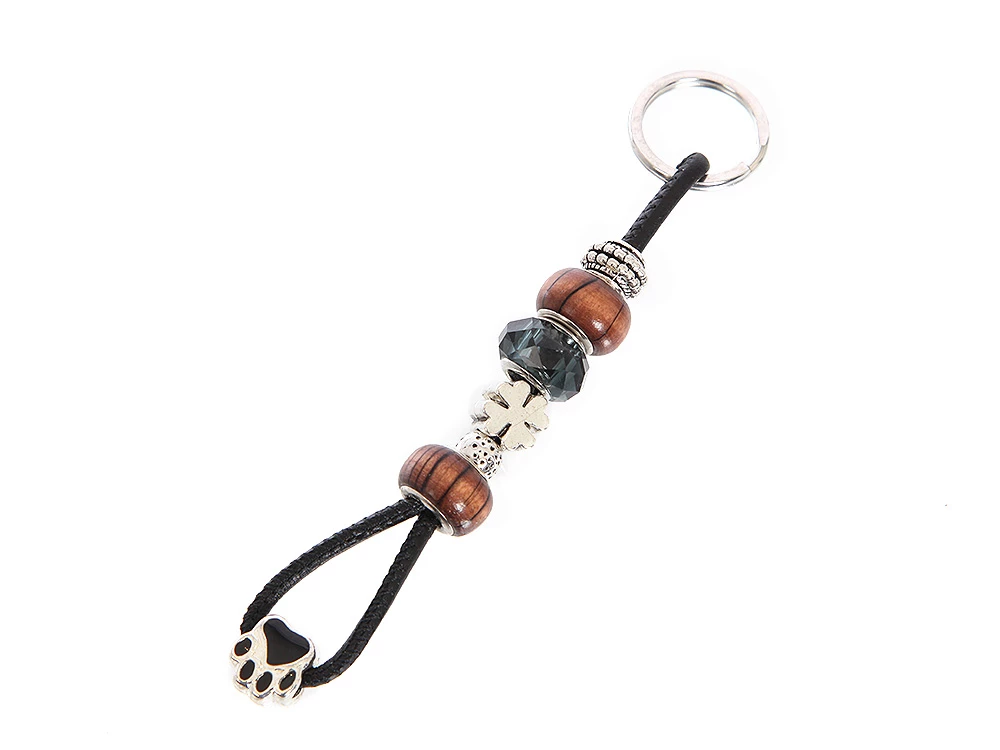 Mein Leder-Schlüsselanhänger Mit Schmucksteinen Schwarz 3 Mein Leder-Schlüsselanhänger Mit Schmucksteinen Schwarz
