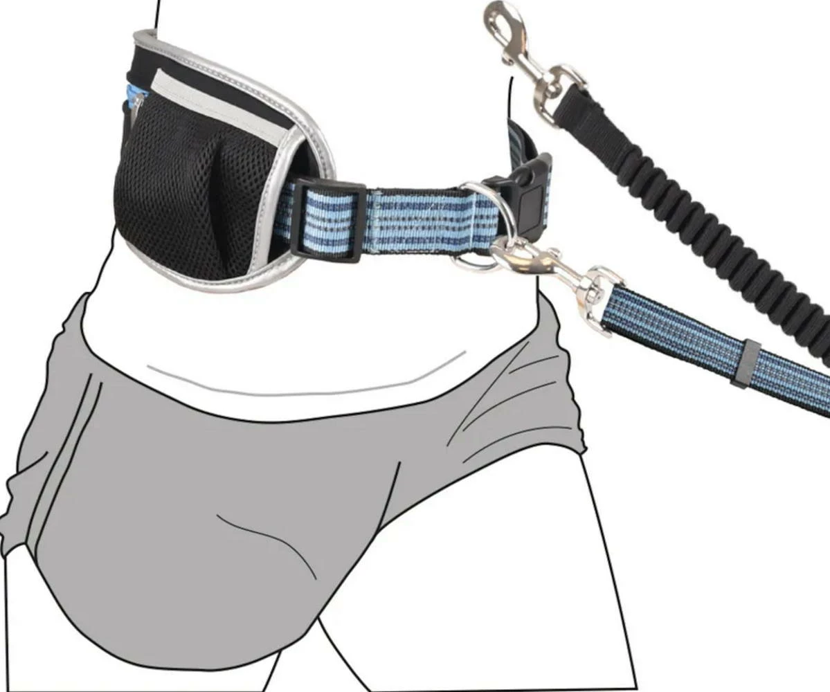 Jogging-Hüftgurt Mit Hundeleine Blau 6 Jogging-Hüftgurt Mit Hundeleine Blau – Bild 4