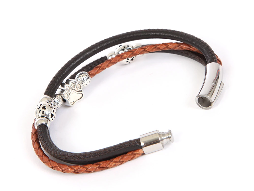 Handgearbeitetes Lederarmband Mit Schmuckperlen Dunkelbraun/rotbraun 4 Handgearbeitetes Lederarmband Mit Schmuckperlen Dunkelbraun/rotbraun – Bild 2