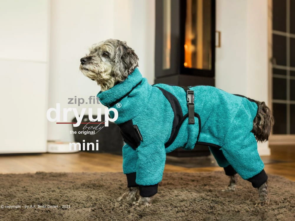 Dryup Body Zip.fit Mini Hundebademantel Petrol 3 Dryup Body Zip.fit Mini Hundebademantel Petrol
