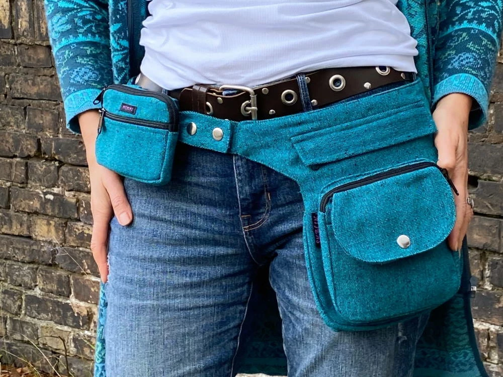 Nijens Kleine Beuteltasche Two Tone Petrol 4 Nijens Kleine Beuteltasche Two Tone Petrol – Bild 2