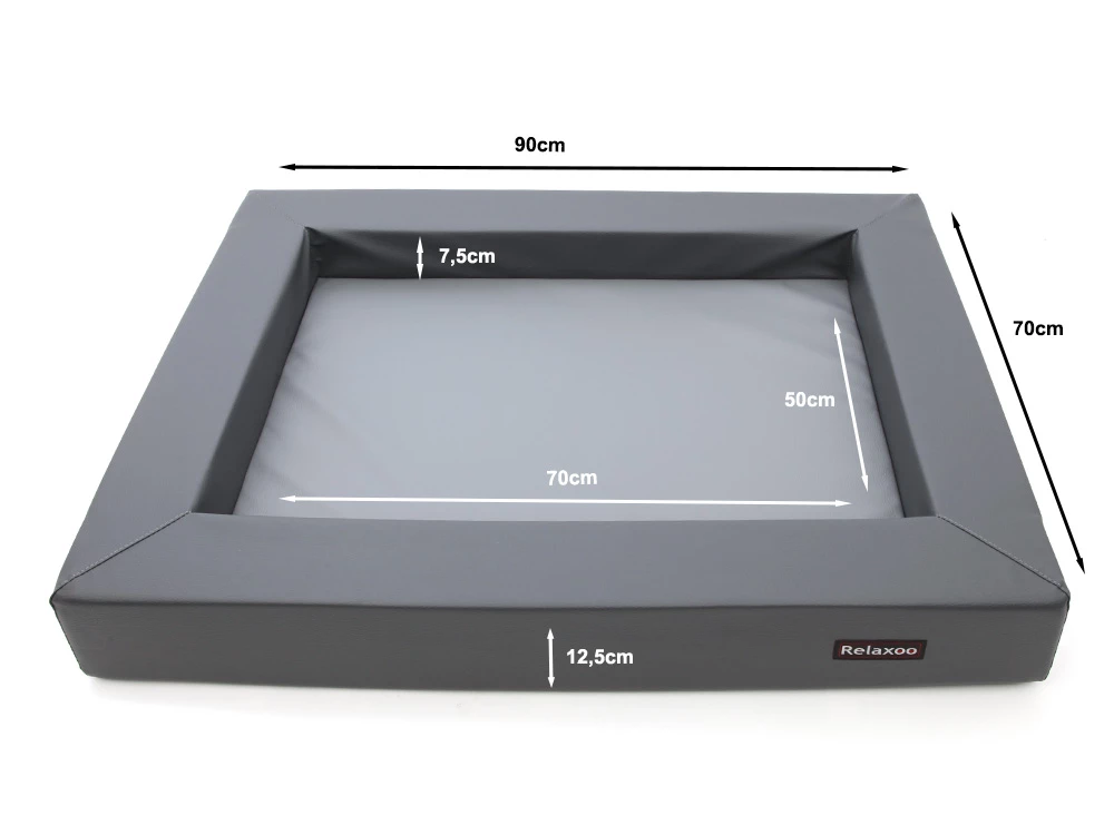 Relaxoo Viscobett Hundebett V2 Duocolor Stone/grau 6 Relaxoo Viscobett Hundebett V2 Duocolor Stone/grau – Bild 4