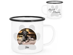 Emailletasse "Hunde-Mama/Hunde-Papa"